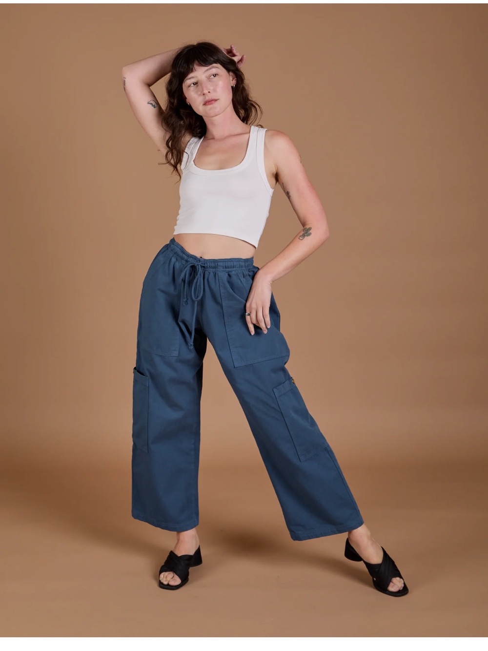 Big Bud Press DROP POCKET CARGO PANTS - FRENCH BLUE - XXS